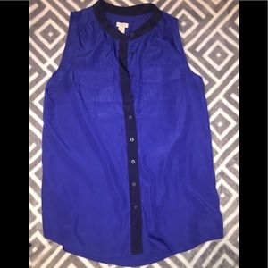 J. Crew Button Down Sleeveless Blouse